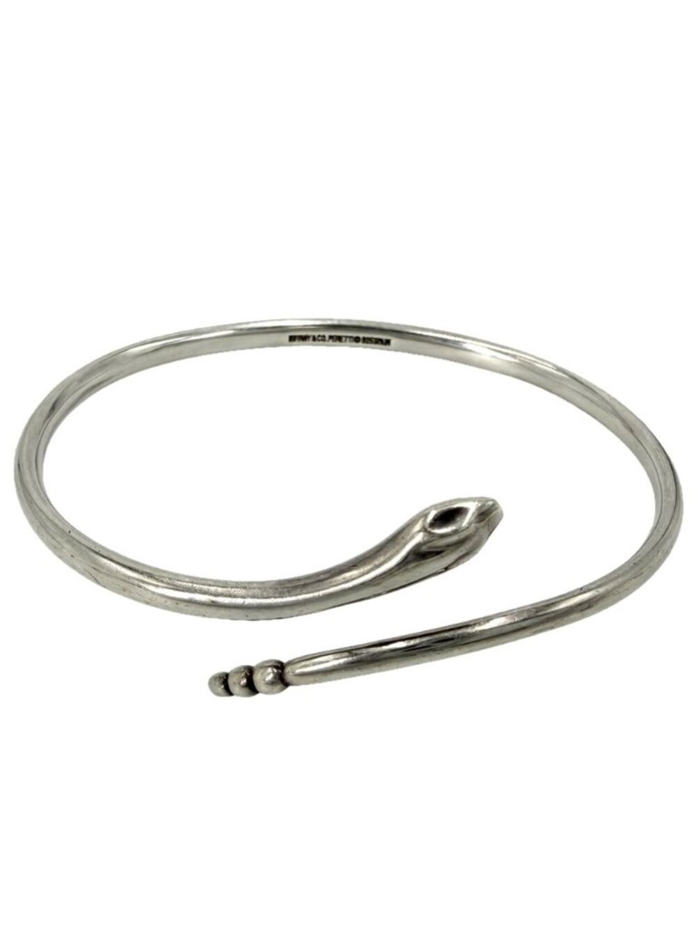 Tiffany & Co Bangle Snake Accessory Bracelet 925 Sterling Silver Vintage